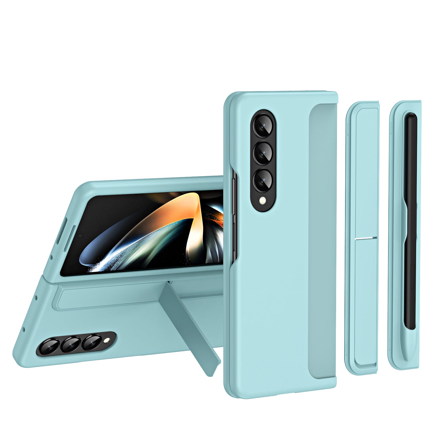 Slankt telefontaske til Samsung Galaxy Z Fold4 5G stødsikkert PC-kickstand-etui med blyantholder Slankt telefontaske til Samsung Galaxy Z Fold4 5G stødsikkert PC-kickstand-etui med blyantholder